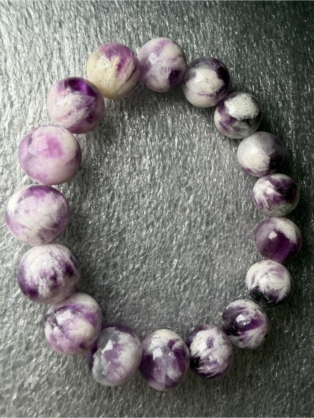 12MM Dreamy Feather Fluorite Natural Crystal Bracelet
